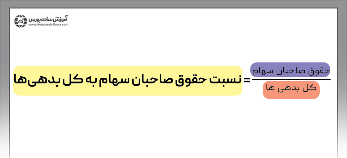فرمول نسبت حقوق صاحبان سهام به کل بدهیها